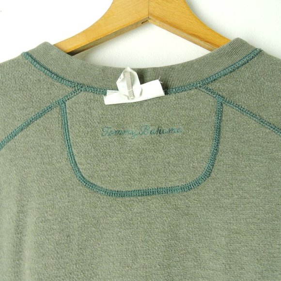 Tommy Bahama Reversible Pullover long sleeve knit top men's XL green gray logo - Picture 9 of 11